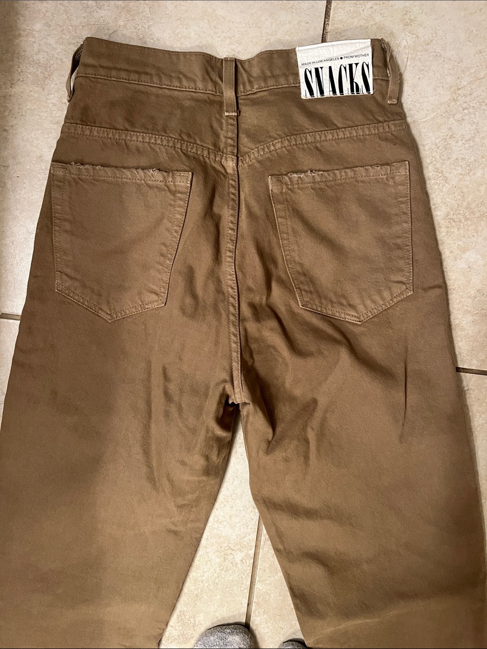 Snacks High Waist Straight Brown Jeans